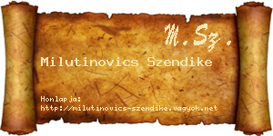 Milutinovics Szendike névjegykártya